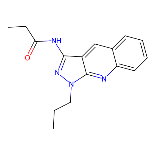 N-(1-propylpyrazolo[3,4-b]quinolin-3-yl)propanamide structure