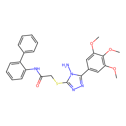 2-{[4-amino-5-(3,4,5-trimethoxyphenyl)-4H-1,2,4-triazol-3-yl]sulfanyl}-N-(biphenyl-2-yl)acetamide structure