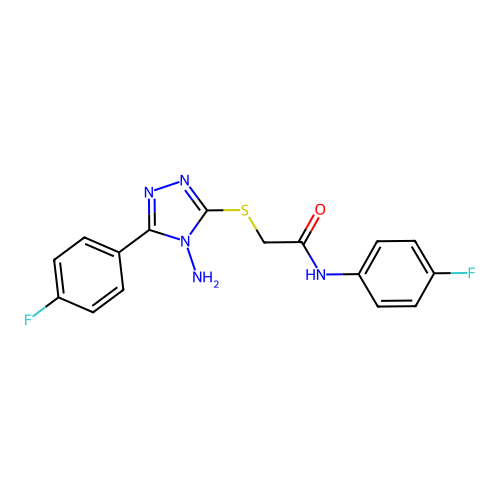 2-{[4-amino-5-(4-fluorophenyl)-4H-1,2,4-triazol-3-yl]sulfanyl}-N-(4-fluorophenyl)acetamide structure