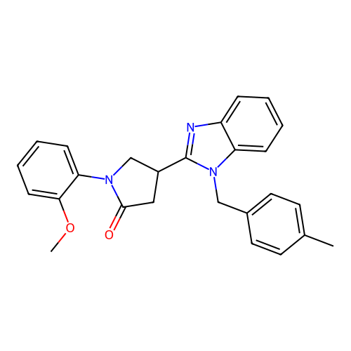 1-(2-methoxyphenyl)-4-(1-(4-methylbenzyl)-1H-benzo[d]imidazol-2-yl)pyrrolidin-2-one structure