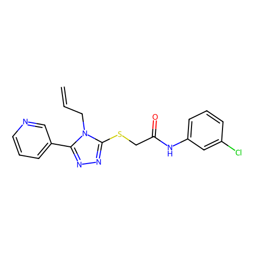 N-(3-chlorophenyl)-2-{[4-(prop-2-en-1-yl)-5-(pyridin-3-yl)-4H-1,2,4-triazol-3-yl]sulfanyl}acetamide structure