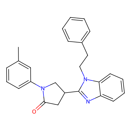 1-(3-Methylphenyl)-4-[1-(2-phenylethyl)benzimidazol-2-yl]pyrrolidin-2-one structure