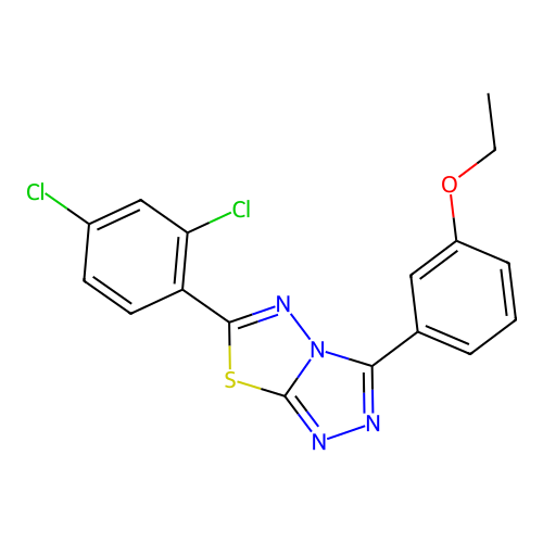 6-(2,4-dichlorophenyl)-3-(3-ethoxyphenyl)-[1,2,4]triazolo[3,4-b][1,3,4]thiadiazole structure