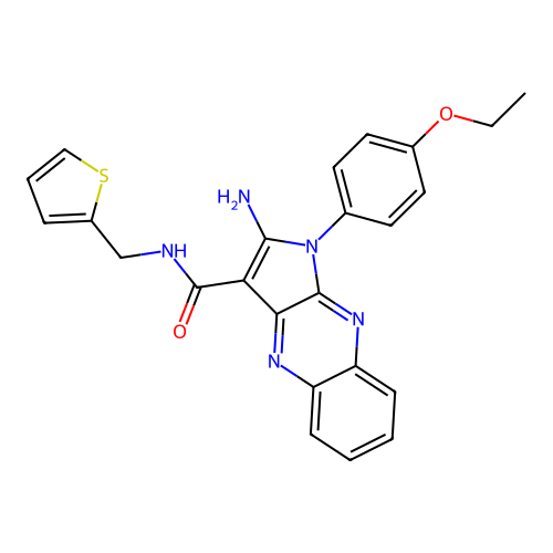 2-amino-1-(4-ethoxyphenyl)-N-(thiophen-2-ylmethyl)-1H-pyrrolo[2,3-b]quinoxaline-3-carboxamide structure