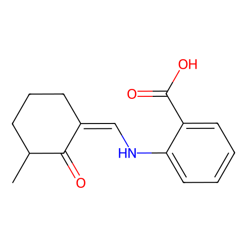 2-{[(Z)-(3-methyl-2-oxocyclohexylidene)methyl]amino}benzoic acid structure