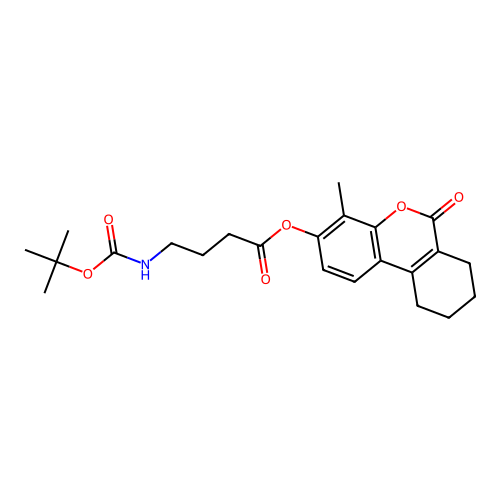 4-methyl-6-oxo-7,8,9,10-tetrahydro-6H-benzo[c]chromen-3-yl 4-((tert-butoxycarbonyl)amino)butanoate structure