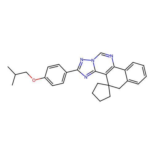 2-(4-isobutoxyphenyl)-5H-spiro[benzo[h][1,2,4]triazolo[1,5-c]quinazoline-4,1'-cyclopentane] structure