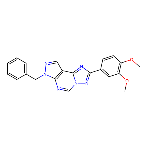 7-benzyl-2-(3,4-dimethoxyphenyl)-7H-pyrazolo[4,3-e][1,2,4]triazolo[1,5-c]pyrimidine structure