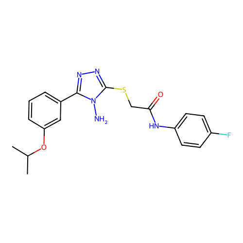 2-{4-amino-5-[3-(methylethoxy)phenyl](1,2,4-triazol-3-ylthio)}-N-(4-fluorophen yl)acetamide structure