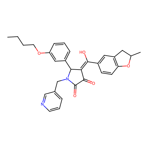 5-(3-butoxyphenyl)-3-hydroxy-4-(2-methyl-2,3-dihydro-1-benzofuran-5-carbonyl)-1-[(pyridin-3-yl)methyl]-2,5-dihydro-1H-pyrrol-2-one structure