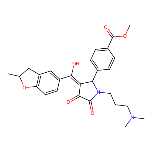 methyl 4-[1-[3-(dimethylamino)propyl]-3-[hydroxy-(2-methyl-2,3-dihydro-1-benzofuran-5-yl)methylidene]-4,5-dioxopyrrolidin-2-yl]benzoate structure