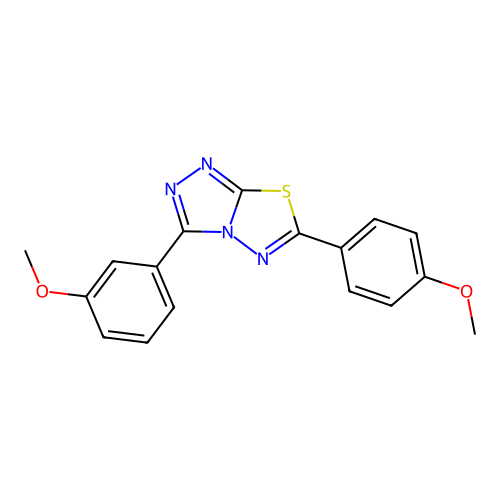 3-(3-Methoxyphenyl)-6-(4-methoxyphenyl)-[1,2,4]triazolo[3,4-b][1,3,4]thiadiazole structure