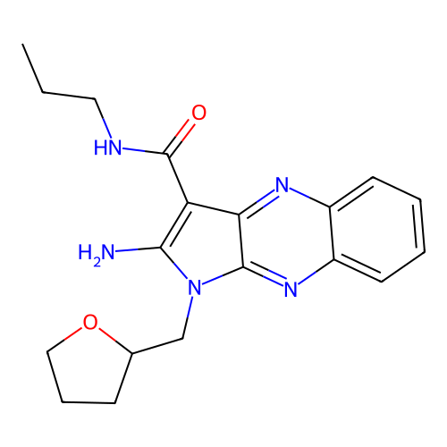 2-amino-1-(oxolan-2-ylmethyl)-N-propylpyrrolo[3,2-b]quinoxaline-3-carboxamide structure