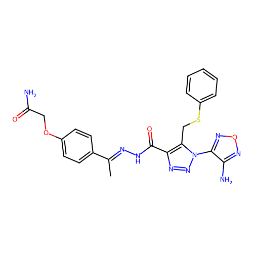 C22H21N9O4S structure