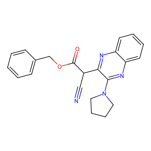 Benzyl cyano[3-(pyrrolidin-1-yl)quinoxalin-2-yl]acetate structure