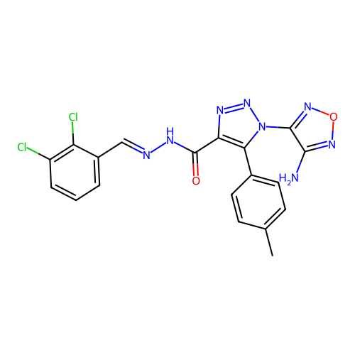 C19H14Cl2N8O2 structure