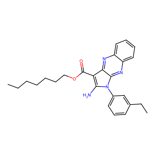 heptyl 2-amino-1-(3-ethylphenyl)-1H-pyrrolo[2,3-b]quinoxaline-3-carboxylate structure