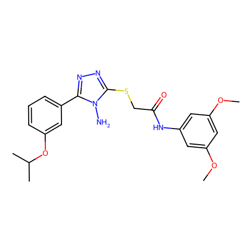 2-{4-amino-5-[3-(methylethoxy)phenyl](1,2,4-triazol-3-ylthio)}-N-(3,5-dimethox yphenyl)acetamide structure