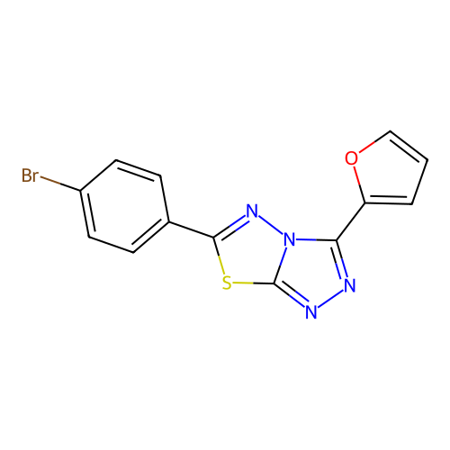 6-(4-Bromophenyl)-3-(furan-2-yl)-[1,2,4]triazolo[3,4-b][1,3,4]thiadiazole structure