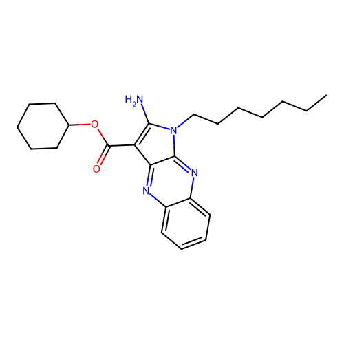 cyclohexyl 2-amino-1-heptyl-1H-pyrrolo[2,3-b]quinoxaline-3-carboxylate structure