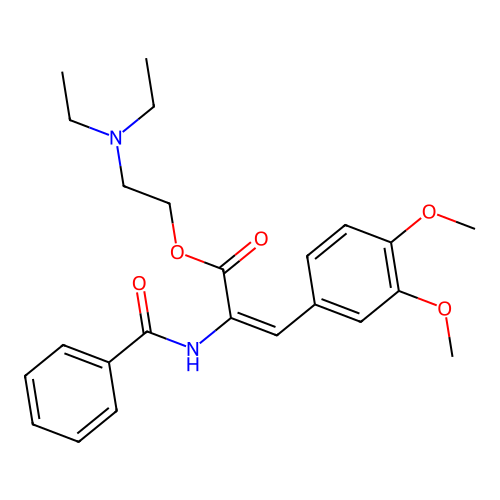 (E)-2-(diethylamino)ethyl 2-benzamido-3-(3,4-dimethoxyphenyl)acrylate structure