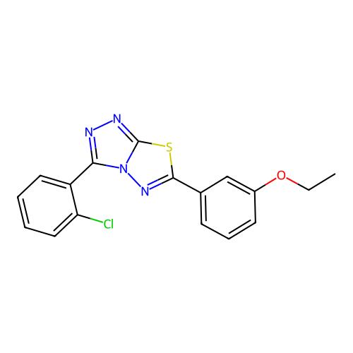 3-(2-Chlorophenyl)-6-(3-ethoxyphenyl)-[1,2,4]triazolo[3,4-b][1,3,4]thiadiazole structure