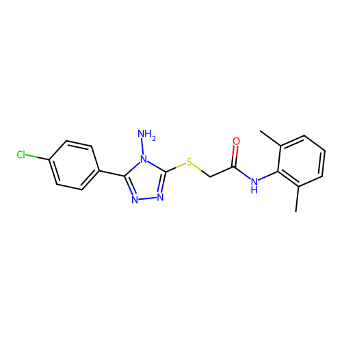 2-{[4-amino-5-(4-chlorophenyl)-4H-1,2,4-triazol-3-yl]sulfanyl}-N-(2,6-dimethylphenyl)acetamide structure