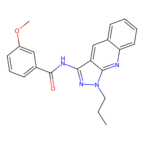 3-methoxy-N-(1-propyl-1H-pyrazolo[3,4-b]quinolin-3-yl)benzamide structure