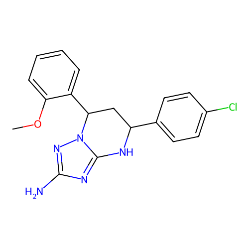 5-(4-chlorophenyl)-7-(2-methoxyphenyl)-1,5,6,7-tetrahydro-[1,2,4]triazolo[1,5-a]pyrimidin-2-amine structure