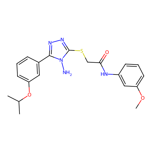 2-{4-amino-5-[3-(methylethoxy)phenyl](1,2,4-triazol-3-ylthio)}-N-(3-methoxyphe nyl)acetamide structure