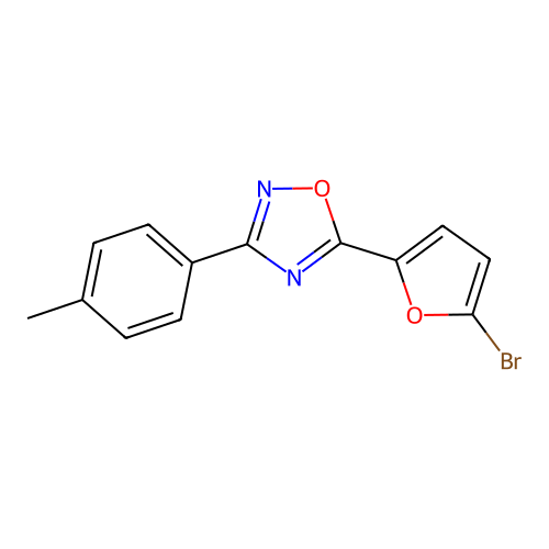 5-(5-Bromofuran-2-yl)-3-(4-methylphenyl)-1,2,4-oxadiazole structure