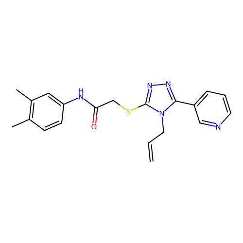 N-(3,4-dimethylphenyl)-2-{[4-(prop-2-en-1-yl)-5-(pyridin-3-yl)-4H-1,2,4-triazol-3-yl]sulfanyl}acetamide structure