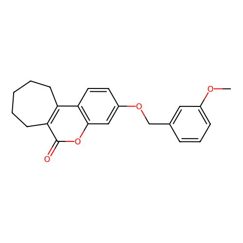 3-[(3-methoxybenzyl)oxy]-8,9,10,11-tetrahydrocyclohepta[c]chromen-6(7H)-one structure