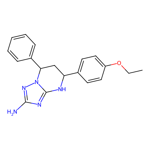 5-(4-ethoxyphenyl)-7-phenyl-1,5,6,7-tetrahydro-[1,2,4]triazolo[1,5-a]pyrimidin-2-amine structure