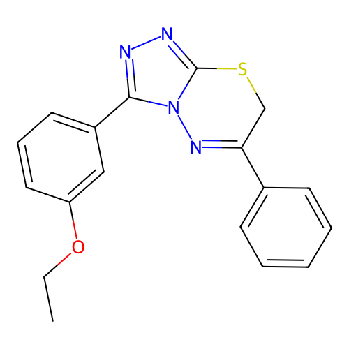 3-(3-ethoxyphenyl)-6-phenyl-7H-[1,2,4]triazolo[3,4-b][1,3,4]thiadiazine structure