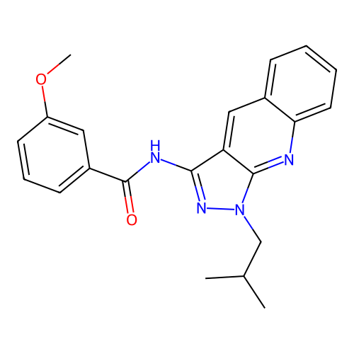 3-methoxy-N-[1-(2-methylpropyl)pyrazolo[3,4-b]quinolin-3-yl]benzamide structure