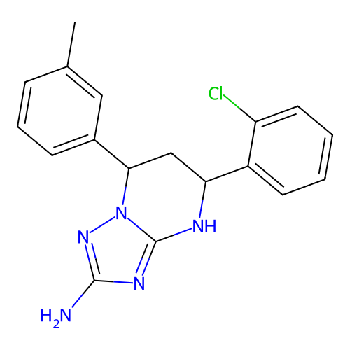 5-(2-chlorophenyl)-7-(3-methylphenyl)-4,5,6,7-tetrahydro[1,2,4]triazolo[1,5-a]pyrimidin-2-amine structure