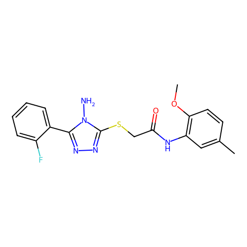 2-{[4-amino-5-(2-fluorophenyl)-4H-1,2,4-triazol-3-yl]sulfanyl}-N-(2-methoxy-5-methylphenyl)acetamide structure