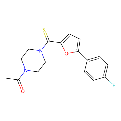 1-(4-(5-(4-Fluorophenyl)furan-2-carbonothioyl)piperazin-1-yl)ethanone structure