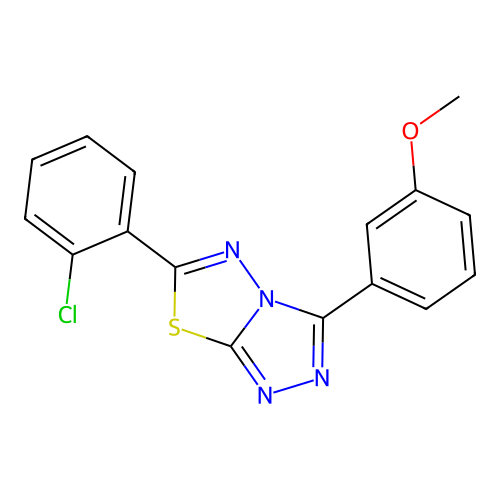 6-(2-Chlorophenyl)-3-(3-methoxyphenyl)-[1,2,4]triazolo[3,4-b][1,3,4]thiadiazole structure