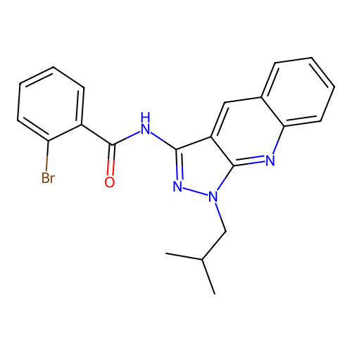 2-bromo-N-[1-(2-methylpropyl)pyrazolo[3,4-b]quinolin-3-yl]benzamide structure