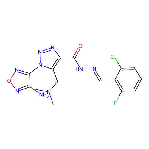 C15H15ClFN9O2 structure