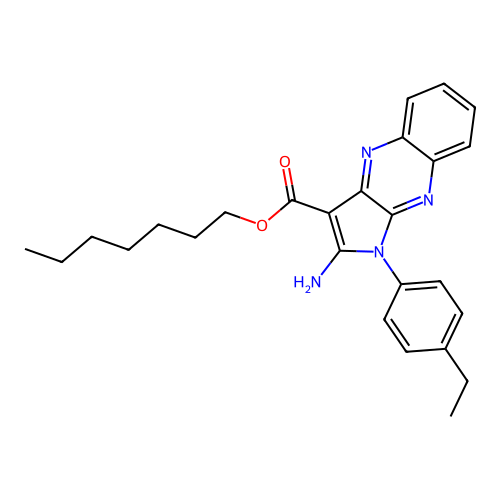 heptyl 2-amino-1-(4-ethylphenyl)-1H-pyrrolo[2,3-b]quinoxaline-3-carboxylate structure
