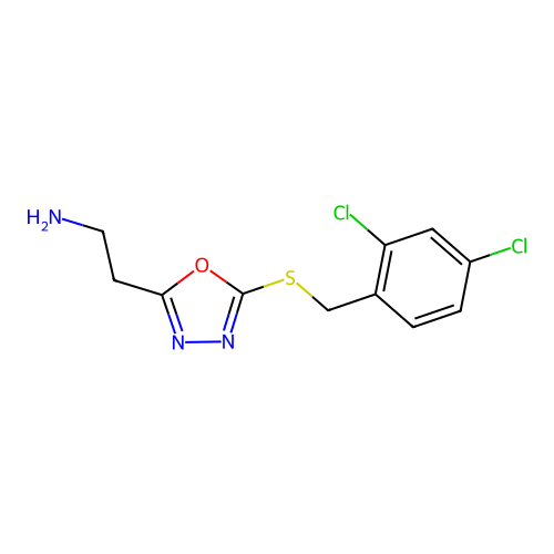 2-(5-((2,4-Dichlorobenzyl)thio)-1,3,4-oxadiazol-2-yl)ethanamine structure