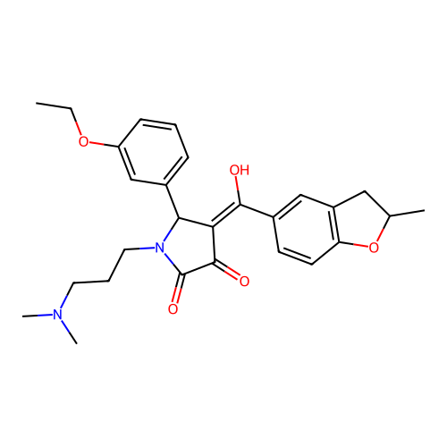 1-[3-(dimethylamino)propyl]-5-(3-ethoxyphenyl)-3-hydroxy-4-(2-methyl-2,3-dihydro-1-benzofuran-5-carbonyl)-2,5-dihydro-1H-pyrrol-2-one structure