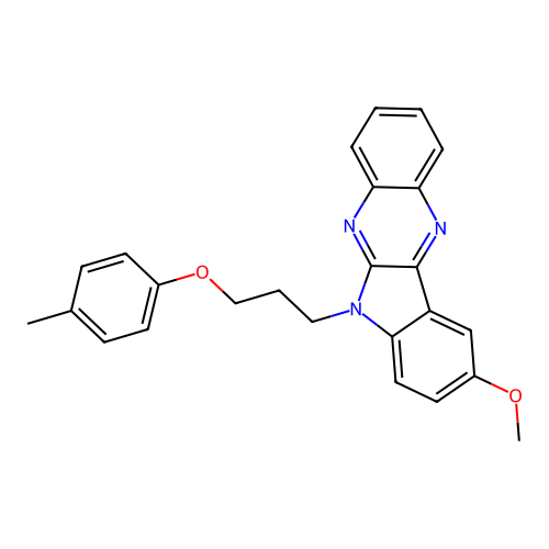 2-Methoxy-5-[3-(4-methylphenoxy)propyl]indolo[2,3-b]quinoxaline structure