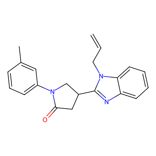 4-(1-allyl-1H-benzo[d]imidazol-2-yl)-1-(m-tolyl)pyrrolidin-2-one structure
