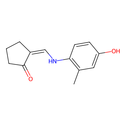 (2Z)-2-{[(4-hydroxy-2-methylphenyl)amino]methylidene}cyclopentanone structure