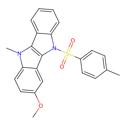 3-Methoxy-10-methyl-5-[(4-methylphenyl)sulfonyl]-5,10-dihydroindolo[3,2-b]indole structure