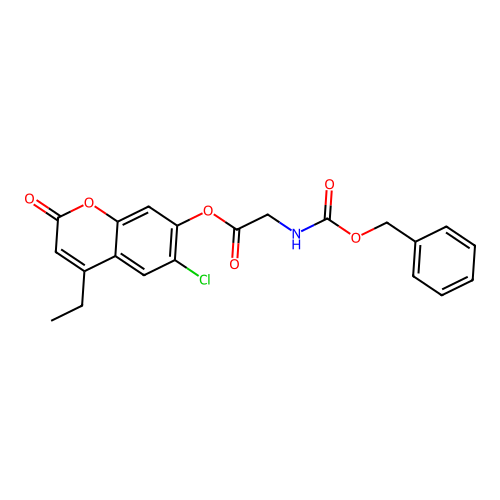 6-chloro-4-ethyl-2-oxo-2H-chromen-7-yl N-[(benzyloxy)carbonyl]glycinate structure